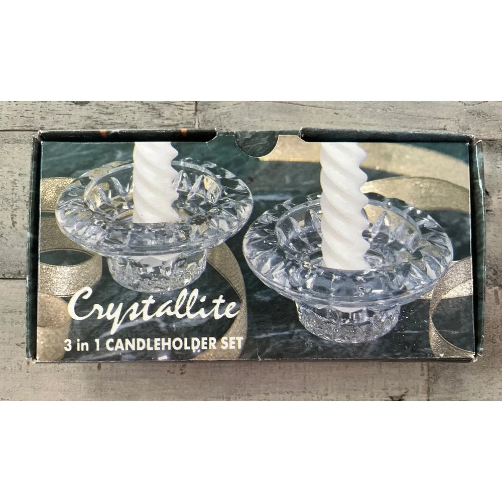Crystallite Crystal Glass 3-in-1 Candleholder Set‎ - Open Box